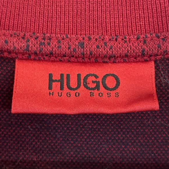Hugo Boss Red/Black Polo Slim Fit Shirt Men‎ XL Short Sleeve Turkey Made Cotton - Picture 2 of 12